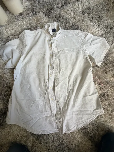 Ralph Lauren Short Sleeve Button Down Shirt Size XXL White Seersucker