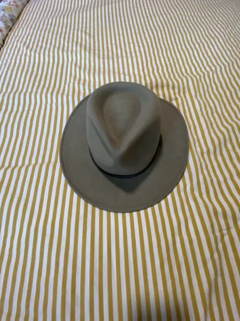 Pendleton Wool Felt Fedora Hat Size Large green Brown Leather Band