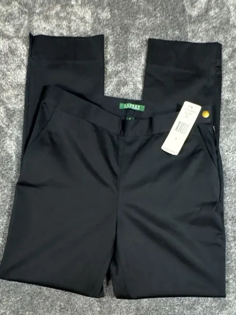 Lauren Ralph Lauren Womens Dress Pants Size 4 Black Stretch Career Work NWT
