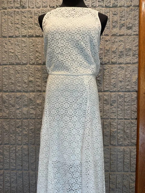 919 Rebecca Minkoff Lace Maxi Dress Size 4 White Criss Cross