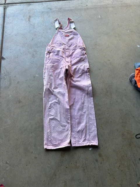 Dickies Pink Cotton Utility Overalls