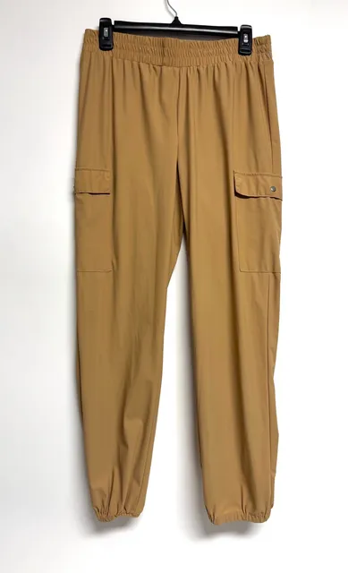 Retrology Cargo Jogger Pants Size S Tan Nylon Spandex Elastic Waist