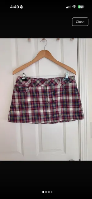 Vintage Y2K GRAIL Abercrombie & Fitch Plaid Mini Skirt Red Burgundy