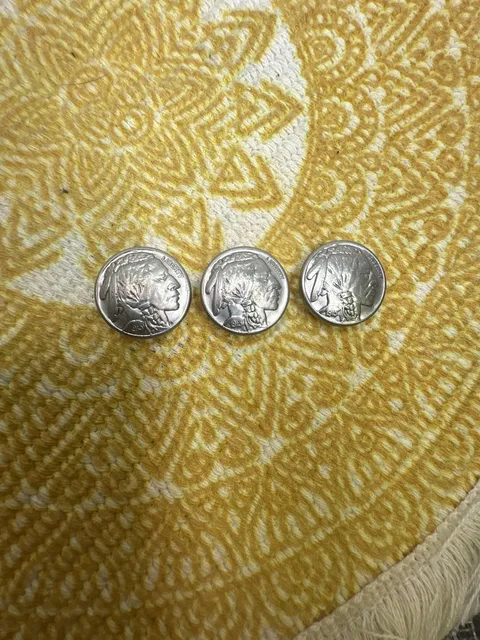 Leather Factory - Buffalo Nickel Indian Head Coin Snaps Rivets - Set Of 3
