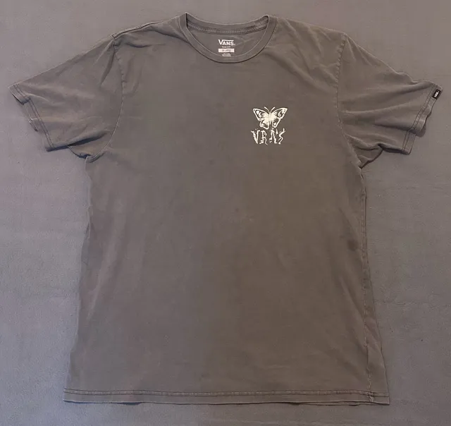 Vans Graphic T-Shirt XX-Large Gray Butterfly Off The Wall Slim Fit