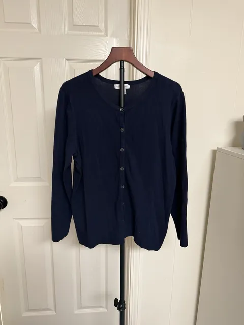 Christopher & Banks Cardigan Size XL Navy Blue Button Sweater/166