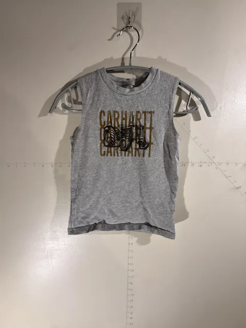 Carhartt Tractor Graphic Tank Top Size 5 Gray Sleeveless Shirt