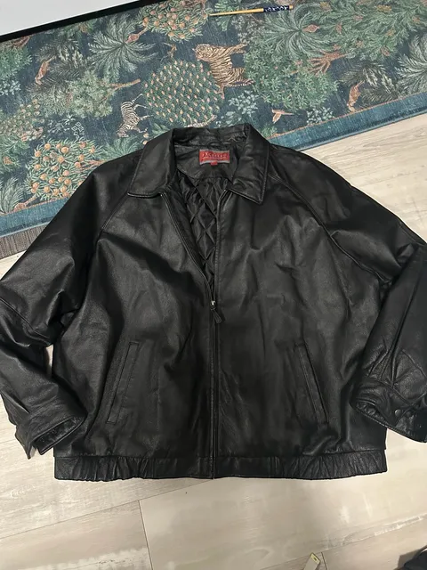 Excelled Leather Jacket XXL Black Bomber Coat Mens Collection