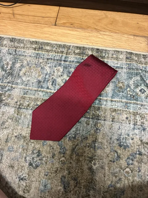 Polo By Ralph Lauren Red Silk Basketweave Necktie