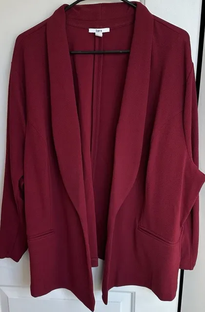 Bar III Open Front Blazer Red