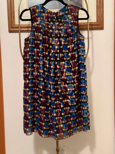 Anna Sui Metallic Circles Dress Size 7