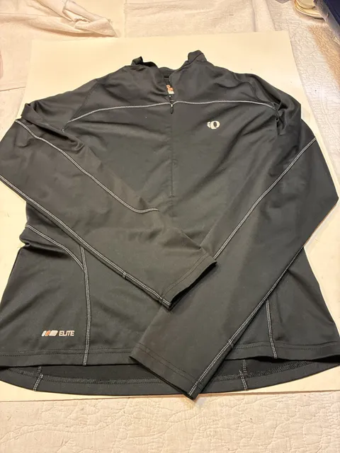 Pearl Izumi Elite Series Zip Shirt Medium Black Long Sleeve