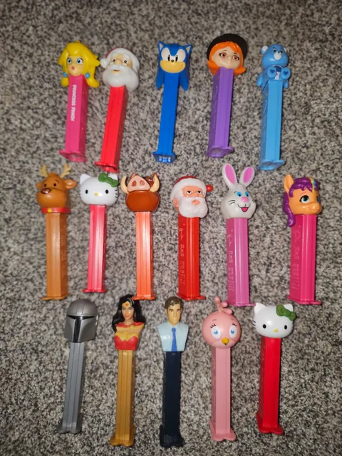 Pez Candy Dispenser Lot Of 16 Assorted Characters