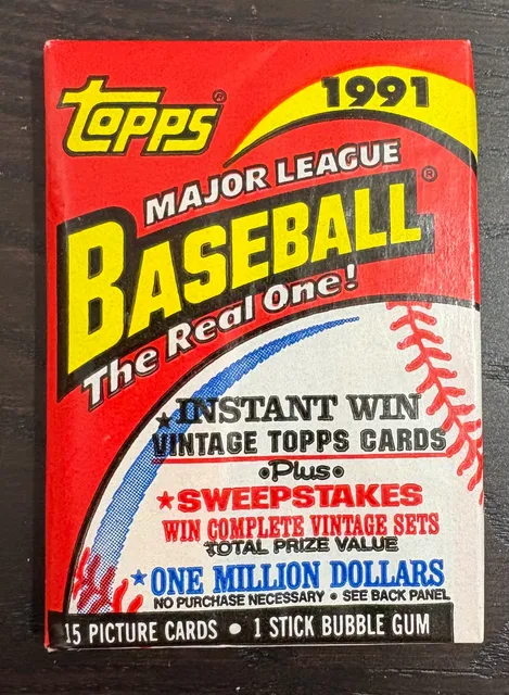 1991 Topps Major League Baseball Wax Pack Unopened