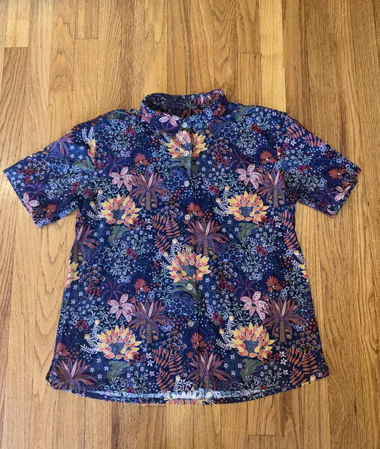 Yiume Hawaiian Shirt Mens XL Floral Short Sleeve Button Down