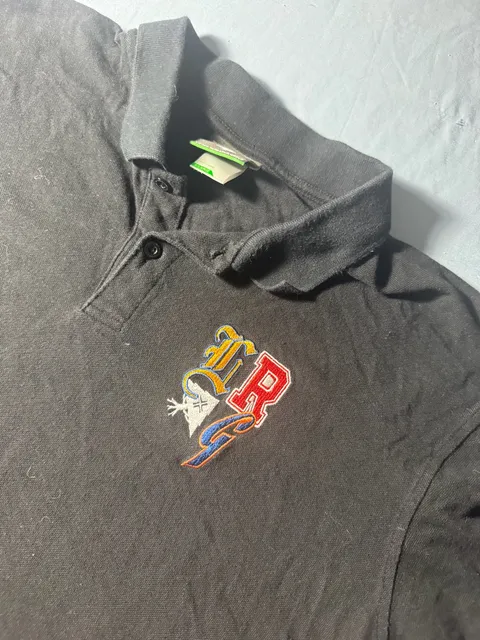 Lifted Research Group LRG Polo Shirt Size X-Large Black Embroidered Logo
