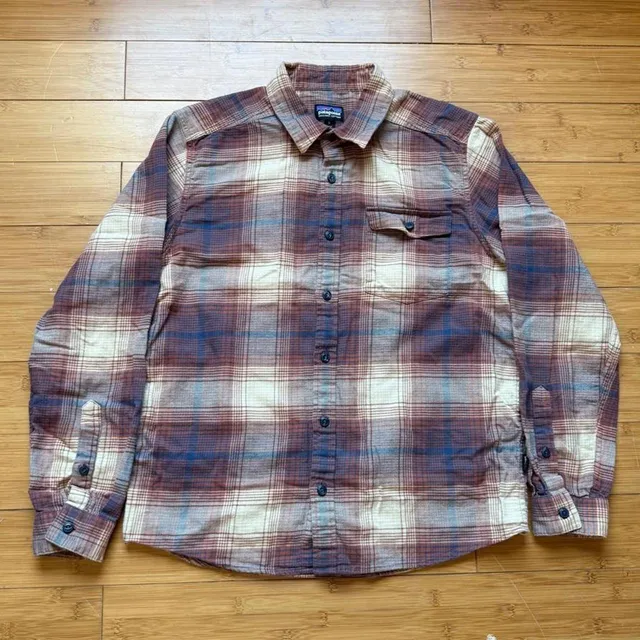 Patagonia Plaid Long Sleeve Flannel Shirt Size M Brown Blue