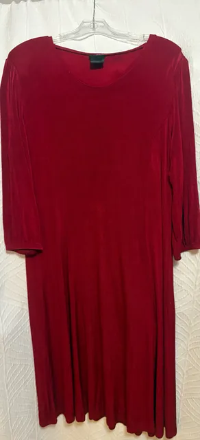 Citiknit Dress Size M Red Long Sleeve Midi