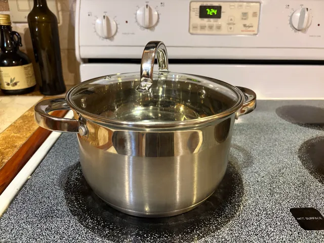 Bergner 3 Qt Stainless Steel Stockpot with Glass Lid