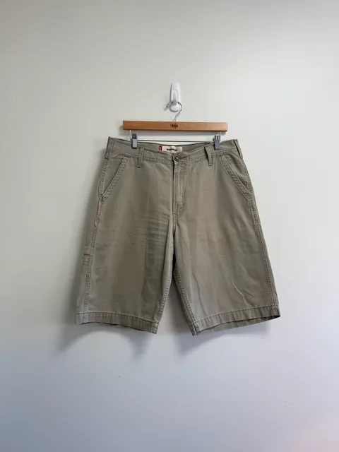 Levi's Workwear Utility Shorts Size W34 Khaki Tan Cotton
