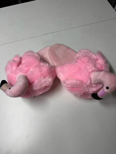Pink Flamingo Plush Slippers