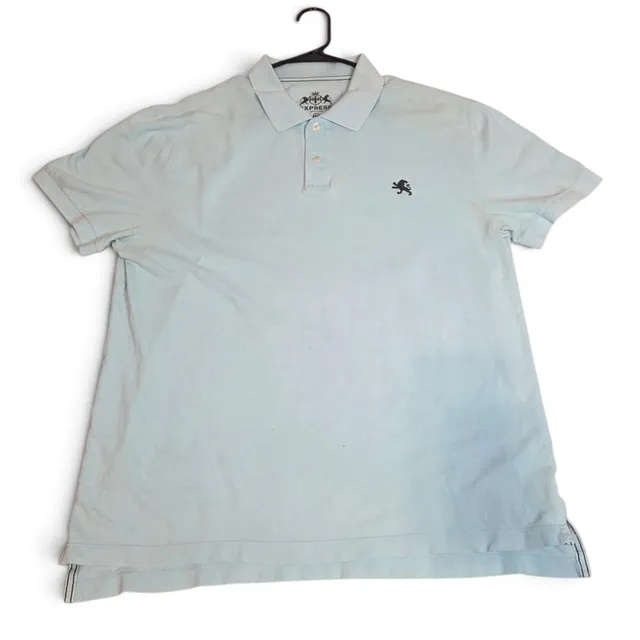 Express Polo Shirt Size XL Light Blue Lion Logo Short Sleeve