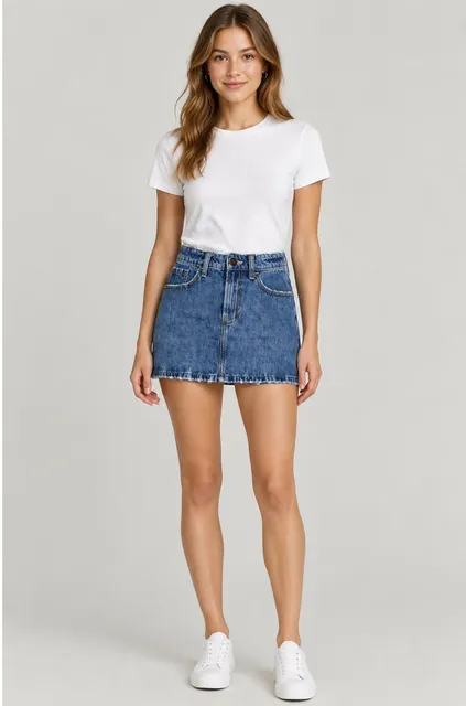 Hollister Blue Denim Mini Skirt – W23