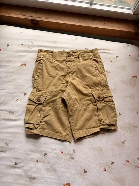 American Eagle Cargo Shorts Size 26 Khaki Tan Cotton