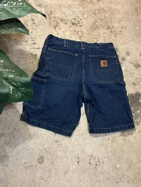 Carhartt B153 HDK Carpenter Jean Shorts Size 34 Blue Denim Workwear