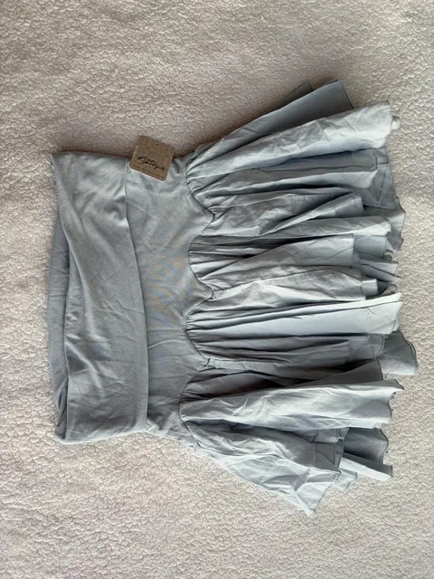 Free People Ruffle Mini Skirt Size S Blue
