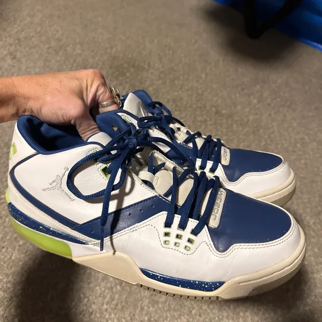 Jordan Flight 45 White Blue Green Sneakers 11
