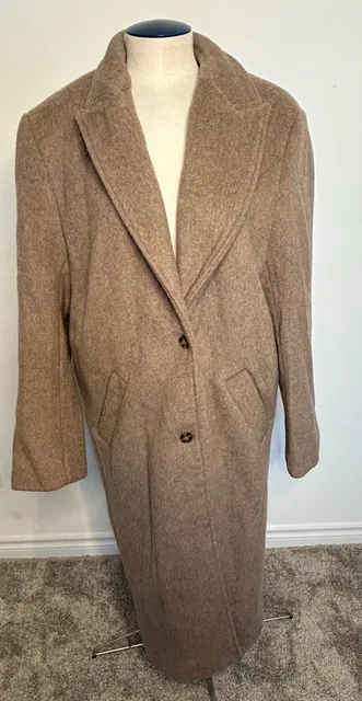 Rumored Sinatra Coat Size M Brown Wool Blend Trench Long