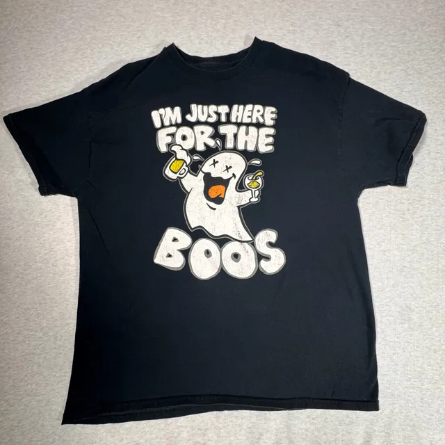 Hybrid Apparel I'm Just Here For The Boos Halloween T-Shirt XL Black