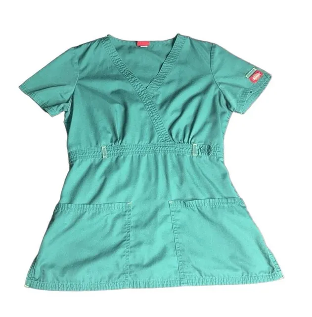 Dickies V-Neck Scrub Top Green