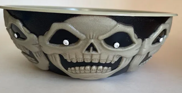 Easter Unlimited Vintage 1990s Halloween Skull Punch Bowl Serving Dish