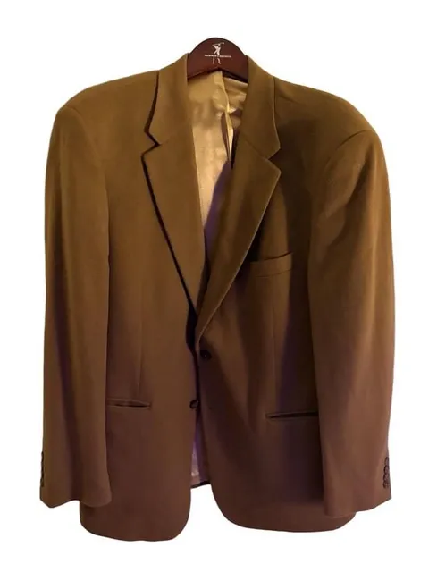 Haspel B1002 Blazer Size 46L Camel Brown 100% Cashmere Sport Coat