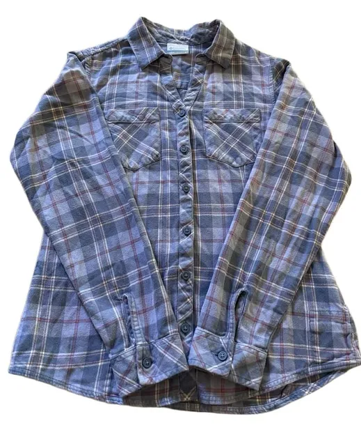 Columbia Sportswear Company Plaid Flannel Shirt Size S Purple Cotton