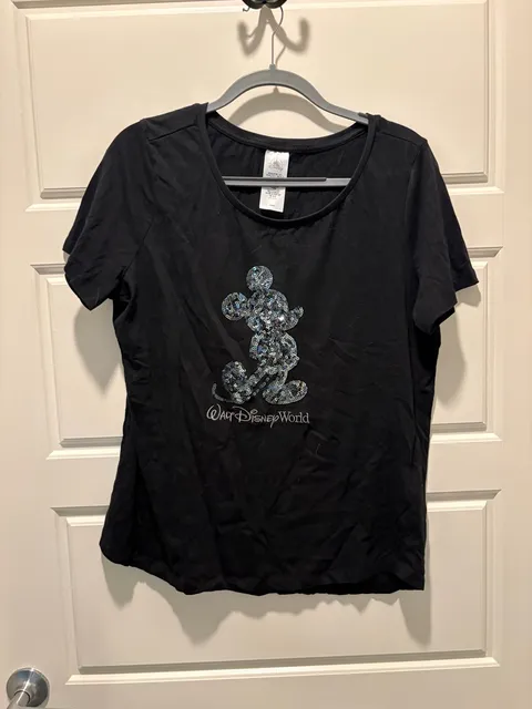 Walt Disney World Sequin Mickey Mouse T-Shirt Size L