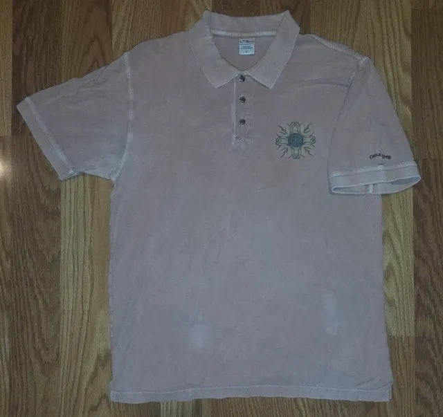 Crazy Shirt Polo Shirt Size XL Pink Chile Dyed Sun Graphic Short Sleeve