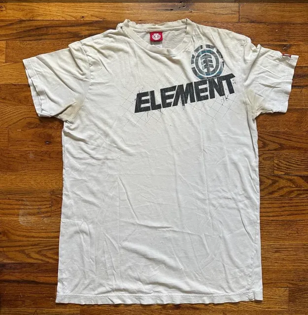 Element T-Shirt Size M White Graphic Skate Logo