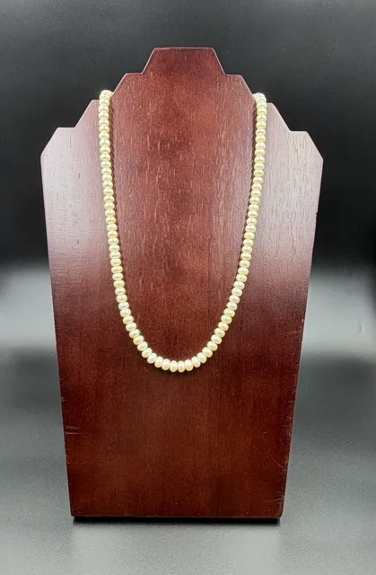 10K Yellow Gold Genuine Freshwater Pearl Strand Necklace