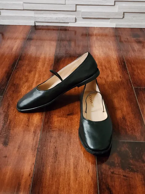 COACH Emilia Mary Jane Flats – Black Leather – Women’s 7.5