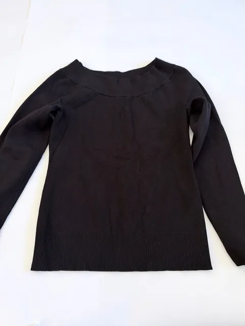 WHBM Boat Neck Sweater Size L Black Long Sleeve