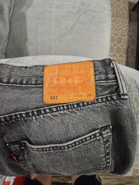 Levi's 501 Original Fit Jeans Size 34x30 Black Acid Wash Straight Leg