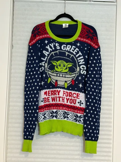 Star Wars Ugly Christmas Sweater Size 2XL Galaxy's Greetings Grogu