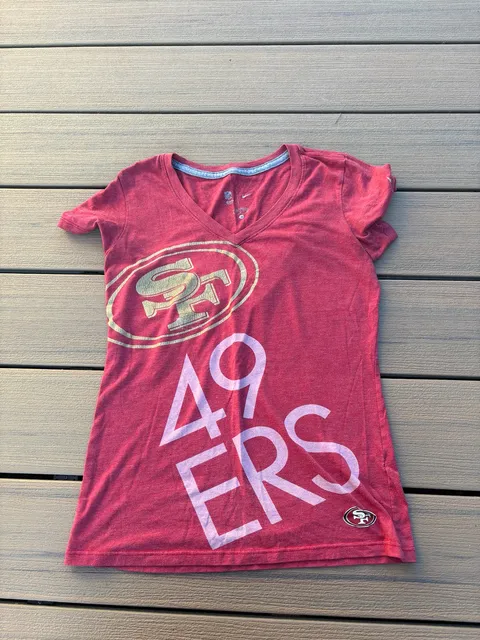 Nike San Francisco 49ers V-Neck T-Shirt Size S Red