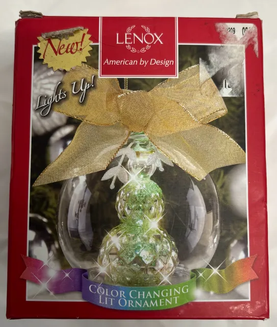 Lenox Wonder Ball Snowman Lit Ornament 4.75 In New
