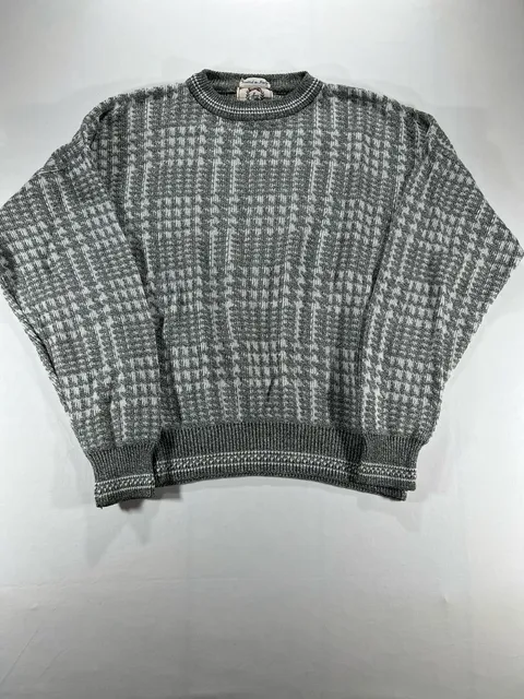 Sears Roebuck & Co. Vintage Geometric Knit Sweater Gray