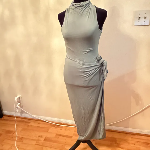 NBD Eloise Sage Green Bodysuit Wrap Midi Skirt 2 Piece Set Size S