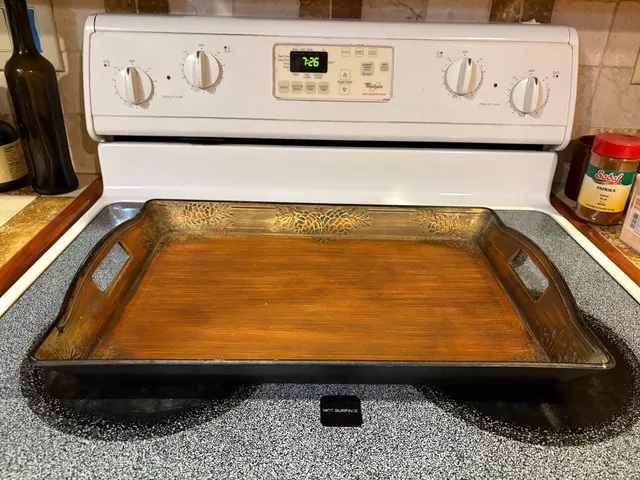 Rustic Pinecone Serving Tray with Cutout Handles